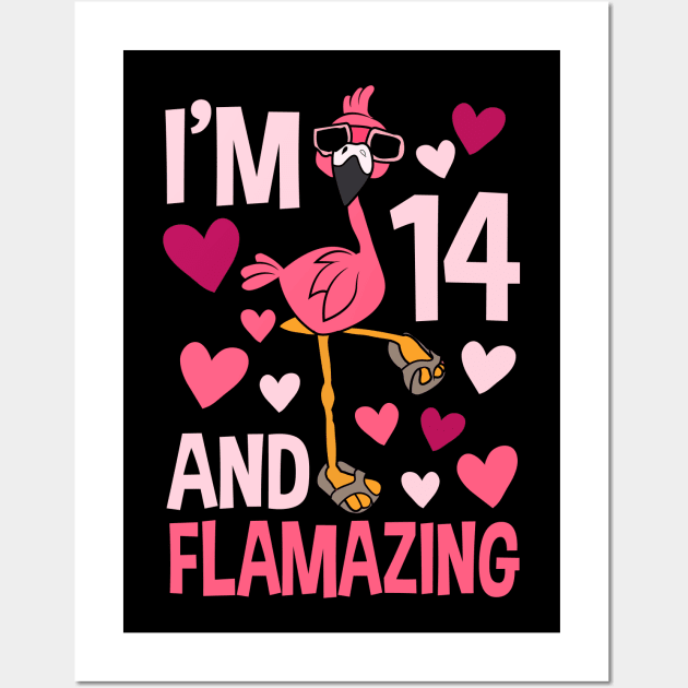 I'm 14 And Flamazing Flamingo Wall Art by Tesszero